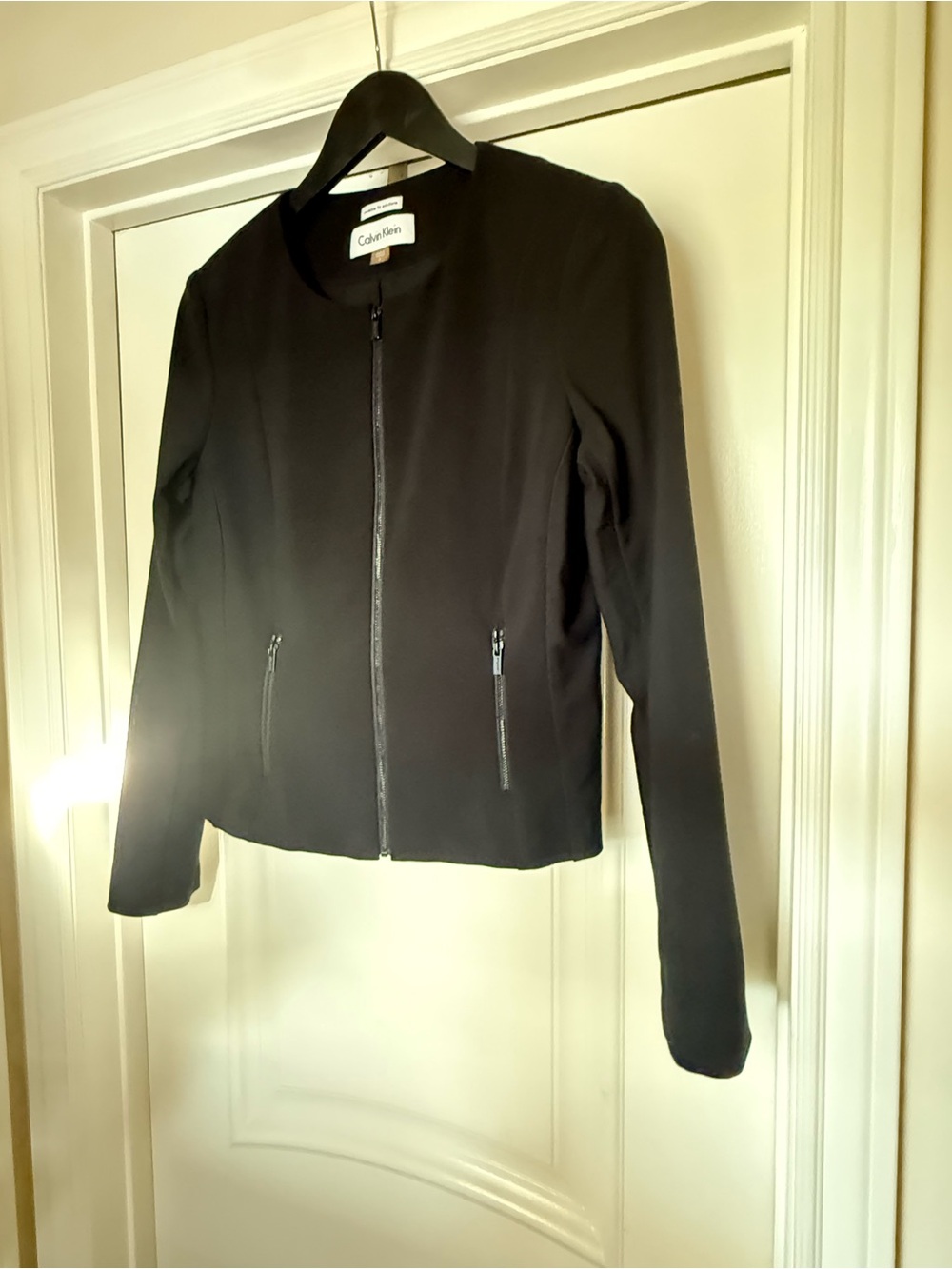 Calvin Klein Black Zip-Front Women’s Blazer Jacket